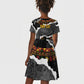 Juneteenth Freedom Day Personalized Grunge Ethnic Motif Kid Short Sleeve Dress Black History