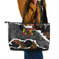 Juneteenth Freedom Day Grunge Ethnic Motif Leather Tote Bag Black History