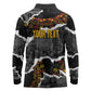 Juneteenth Freedom Day Personalized Grunge Ethnic Motif Long Sleeve Polo Shirt Black History
