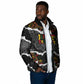 Juneteenth Freedom Day Personalized Grunge Ethnic Motif Padded Jacket Black History