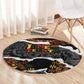 Juneteenth Freedom Day Grunge Ethnic Motif Round Carpet Black History