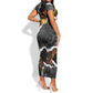 Juneteenth Freedom Day Personalized Grunge Ethnic Motif Short Sleeve Bodycon Dress Black History