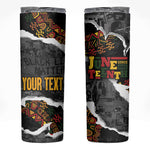 Juneteenth Freedom Day Personalized Grunge Ethnic Motif Skinny Tumbler Black History