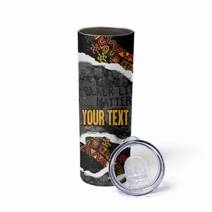 Juneteenth Freedom Day Personalized Grunge Ethnic Motif Skinny Tumbler Black History