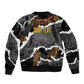 Juneteenth Freedom Day Personalized Grunge Ethnic Motif Sleeve Zip Bomber Jacket Black History