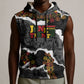 Juneteenth Freedom Day Personalized Grunge Ethnic Motif Sleeveless Hoodie Black History