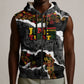 Juneteenth Freedom Day Personalized Grunge Ethnic Motif Sleeveless Zip Hoodie Black History