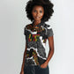 Juneteenth Freedom Day Personalized Grunge Ethnic Motif Women Polo Shirt Black History