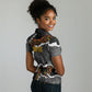 Juneteenth Freedom Day Personalized Grunge Ethnic Motif Women Polo Shirt Black History