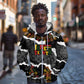 Juneteenth Freedom Day Personalized Grunge Ethnic Motif Zip Hoodie Black History