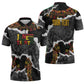 Juneteenth Freedom Day Personalized Grunge Ethnic Motif Zipper Polo Shirt Black History