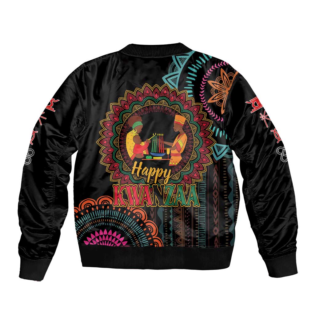 Africa Happy Kwanzaa Bomber Jacket Nguzo Saba