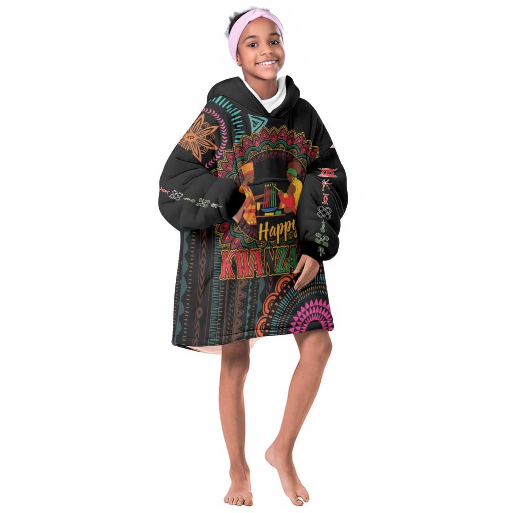 Africa Happy Kwanzaa Kid Wearable Blanket Hoodie Nguzo Saba