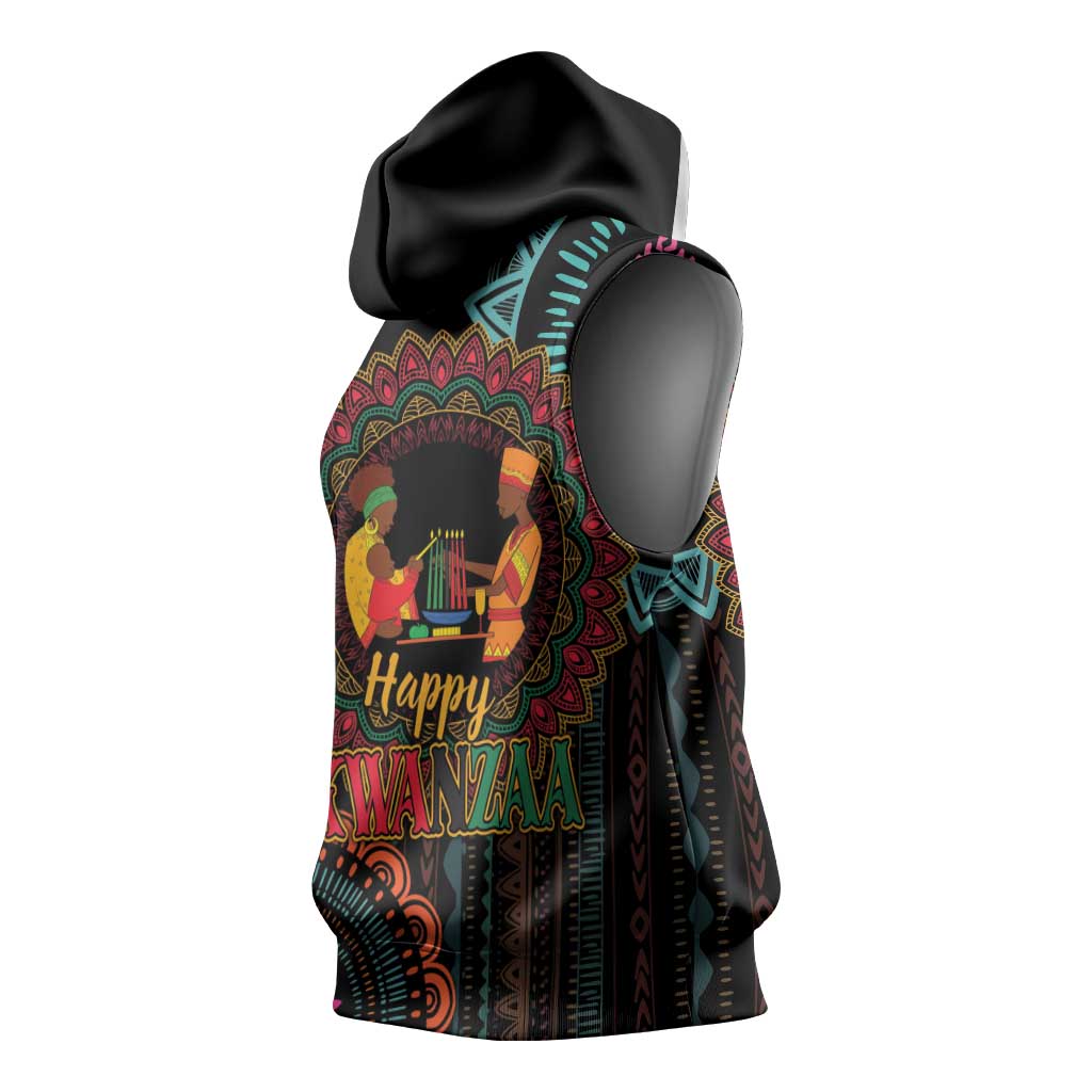 Africa Happy Kwanzaa Sleeveless Hoodie Nguzo Saba - African Pride
