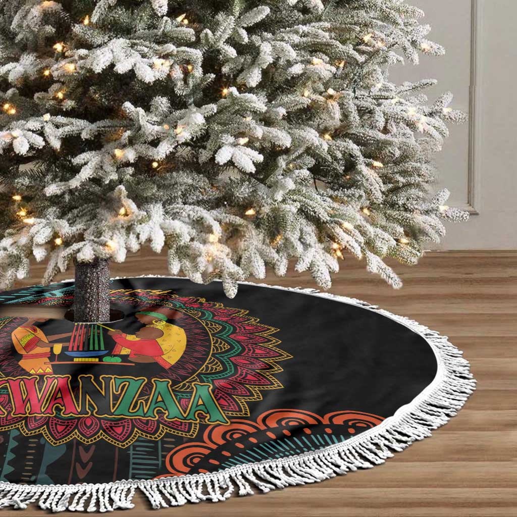 Happy Kwanzaa African Tree Skirt Mandala Mix Nguzo Saba