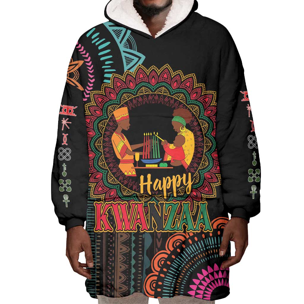 Africa Happy Kwanzaa Wearable Blanket Hoodie Nguzo Saba