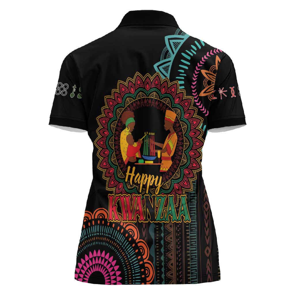 Africa Happy Kwanzaa Women Polo Shirt Nguzo Saba
