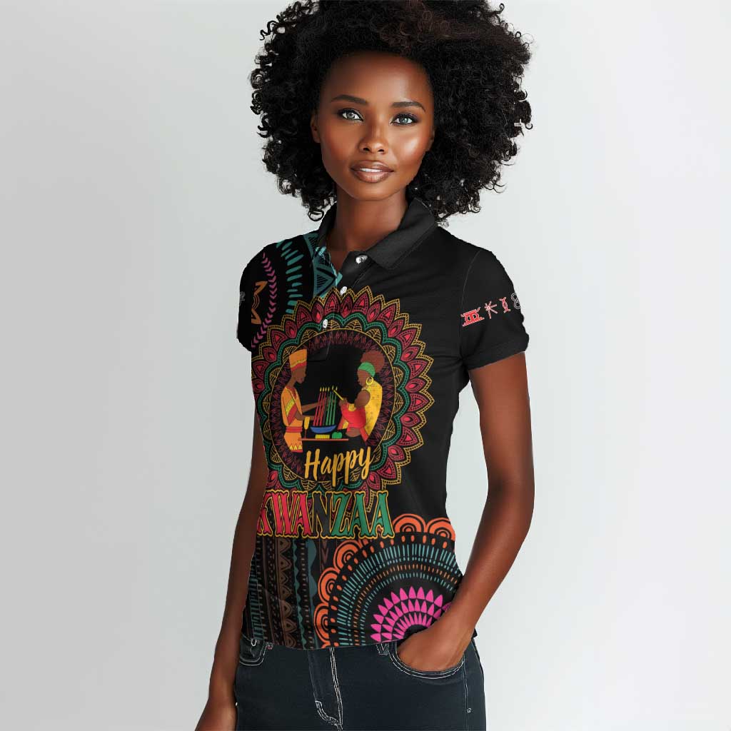 Africa Happy Kwanzaa Women Polo Shirt Nguzo Saba