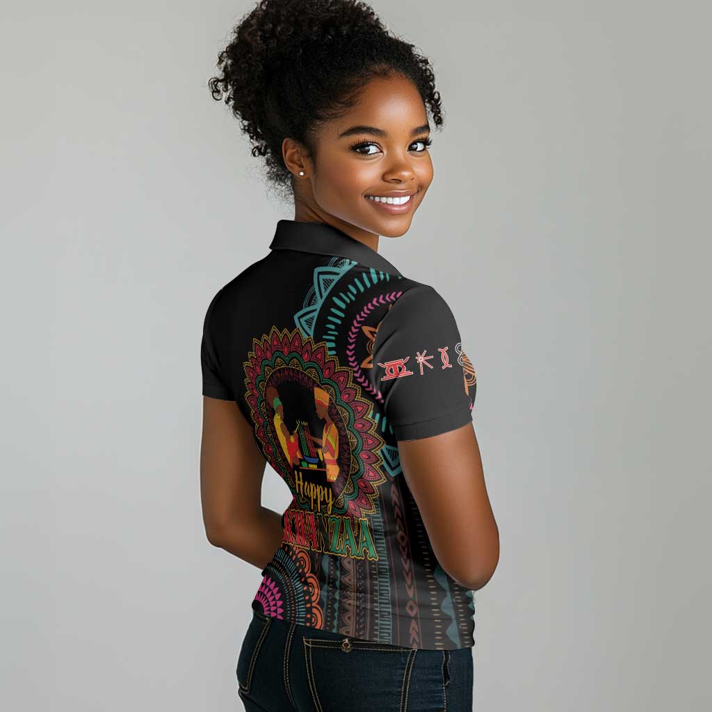 Africa Happy Kwanzaa Women Polo Shirt Nguzo Saba