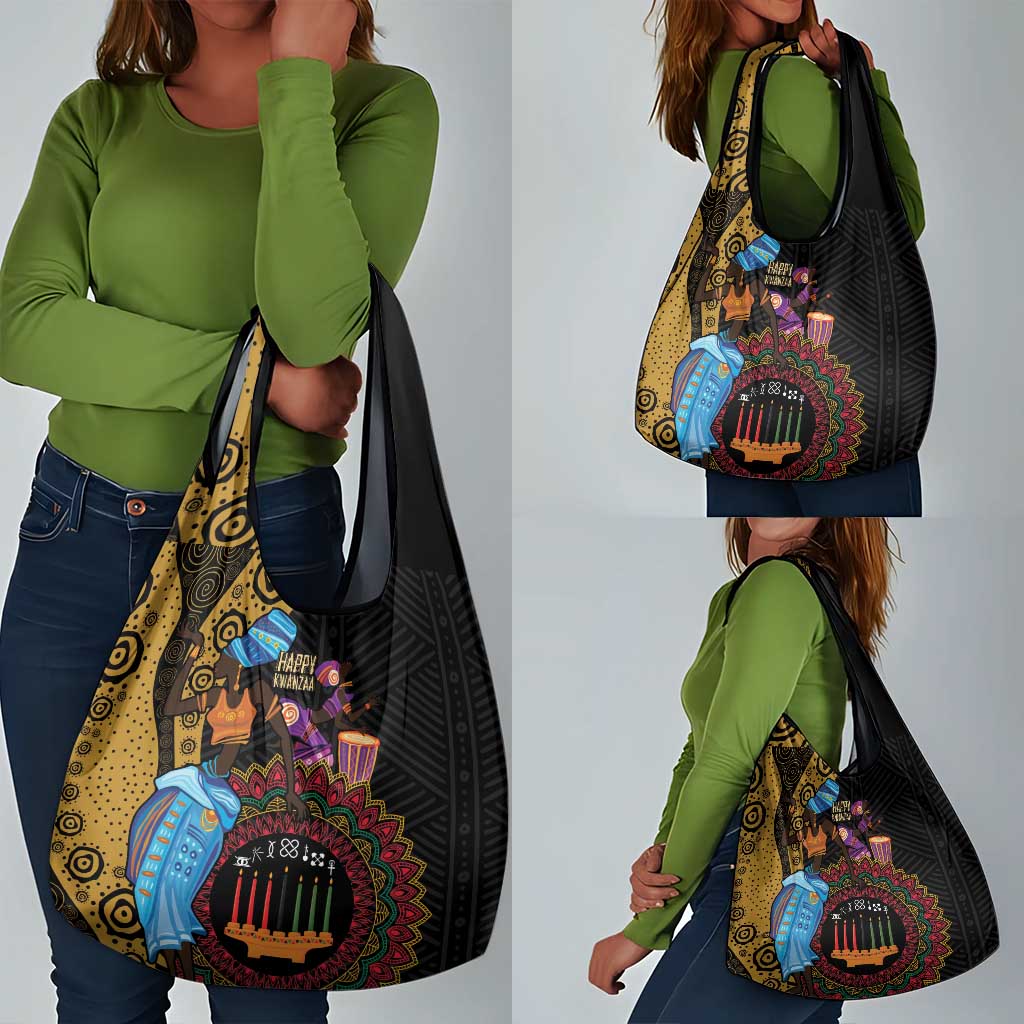 Africa Happy Kwanzaa Grocery Bag Tribal Dance