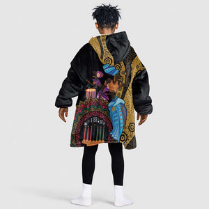 Africa Happy Kwanzaa Kid Wearable Blanket Hoodie Tribal Dance