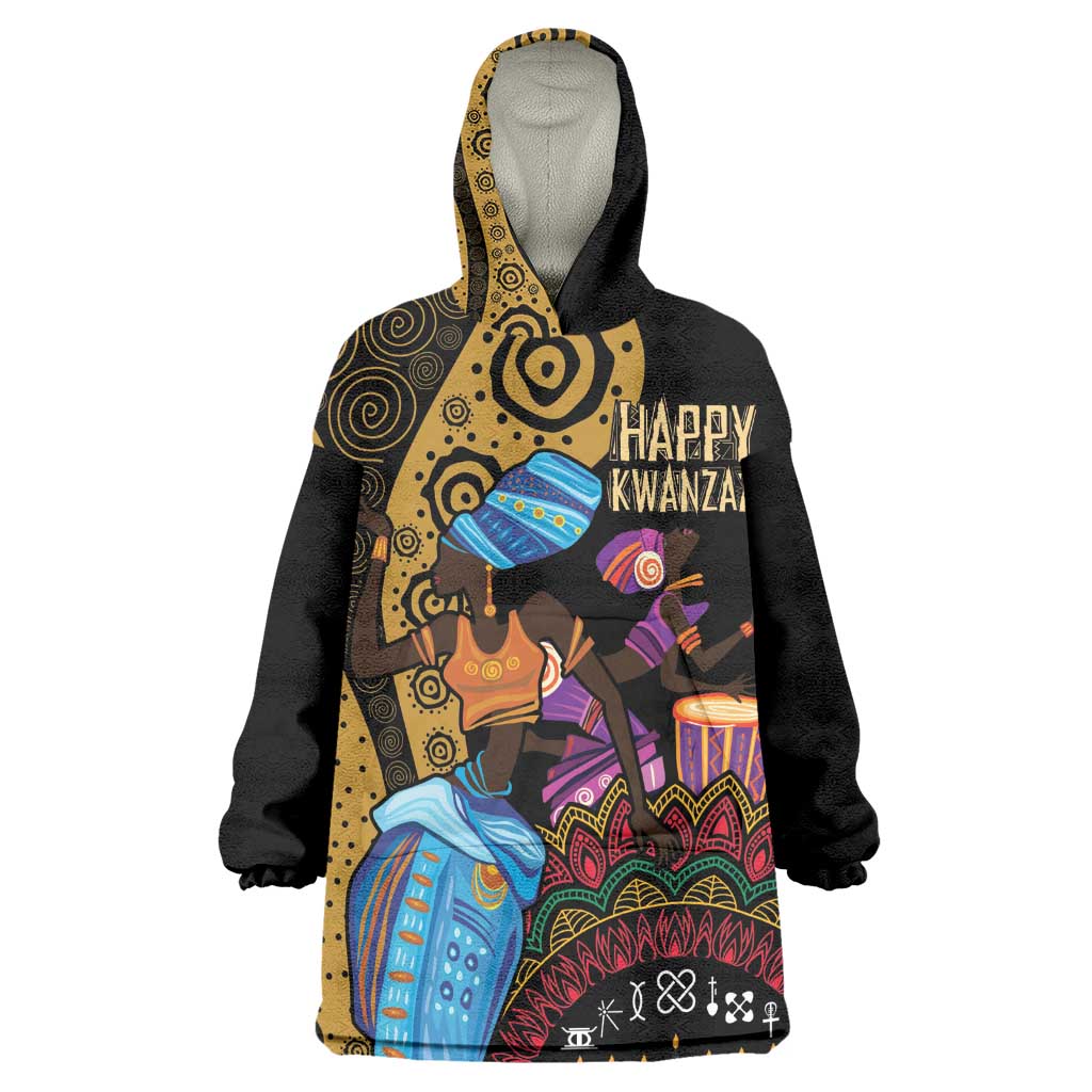 Africa Happy Kwanzaa Kid Wearable Blanket Hoodie Tribal Dance