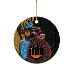 Happy Kwanzaa African Ceramic Ornament Tribal Dance LT7