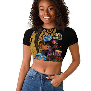 Africa Happy Kwanzaa Raglan Cropped T shirt Tribal Dance