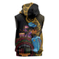 Africa Happy Kwanzaa Sleeveless Zip Hoodie Tribal Dance - African Pride