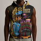 Africa Happy Kwanzaa Sleeveless Zip Hoodie Tribal Dance - African Pride