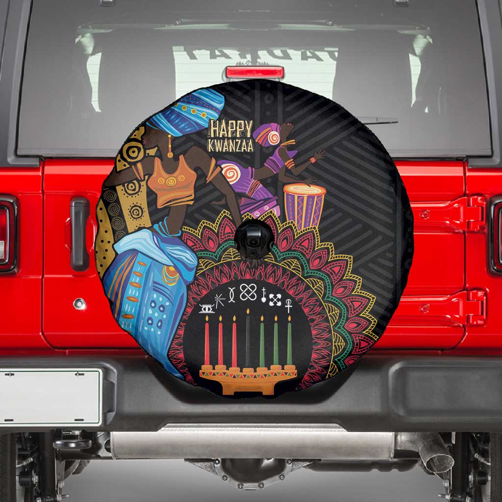 Africa Happy Kwanzaa Spare Tire Cover Tribal Dance