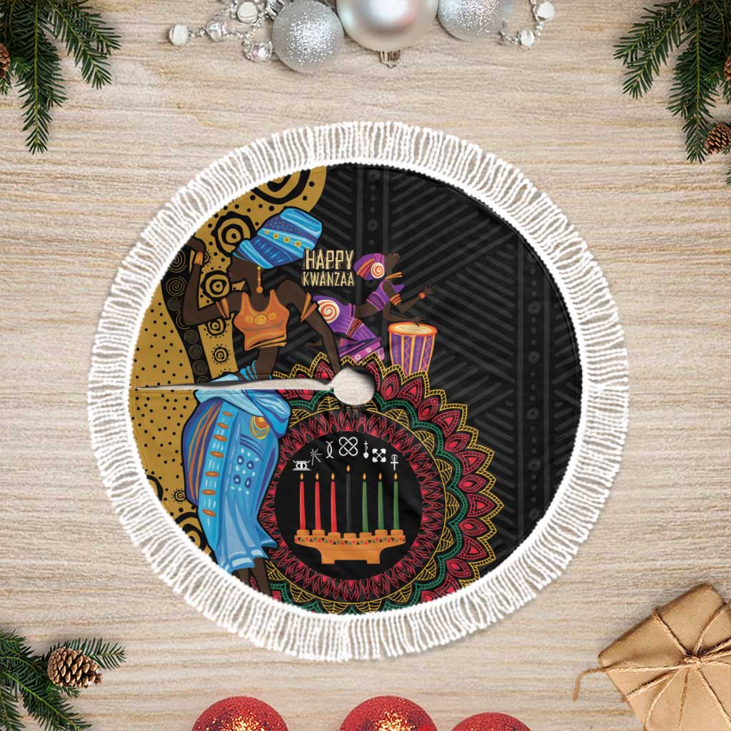 Happy Kwanzaa African Tree Skirt Tribal Dance