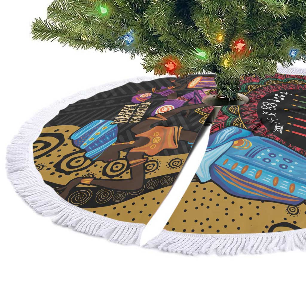 Happy Kwanzaa African Tree Skirt Tribal Dance