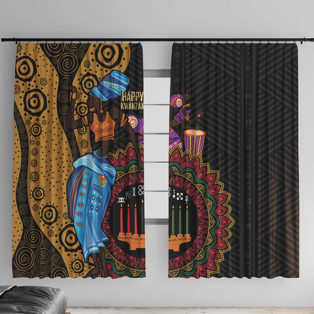 Africa Happy Kwanzaa Window Curtain Tribal Dance