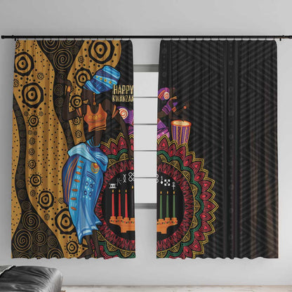 Africa Happy Kwanzaa Window Curtain Tribal Dance