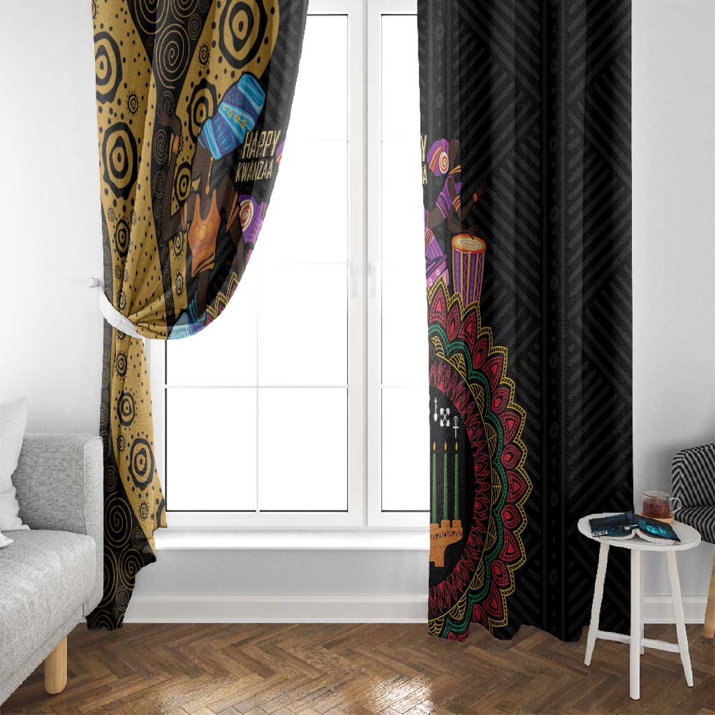 Africa Happy Kwanzaa Window Curtain Tribal Dance