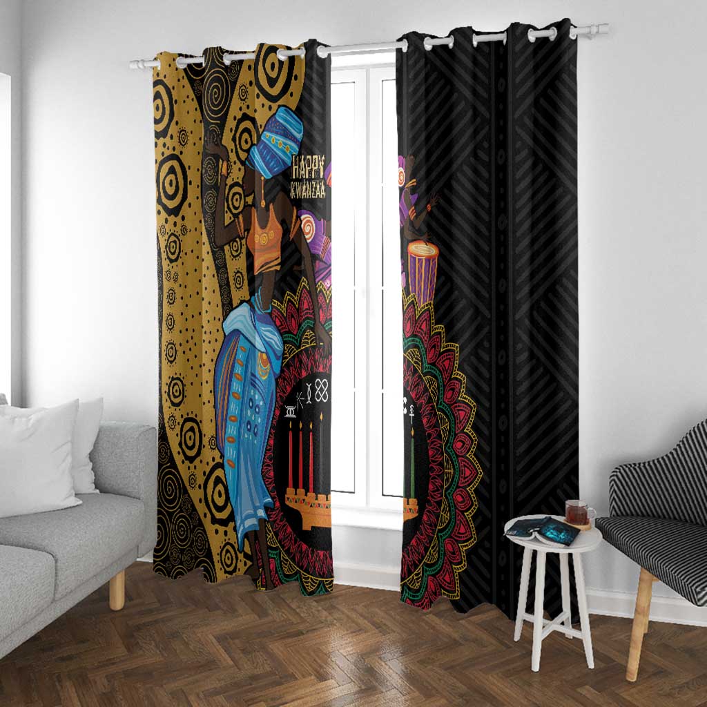 Africa Happy Kwanzaa Window Curtain Tribal Dance