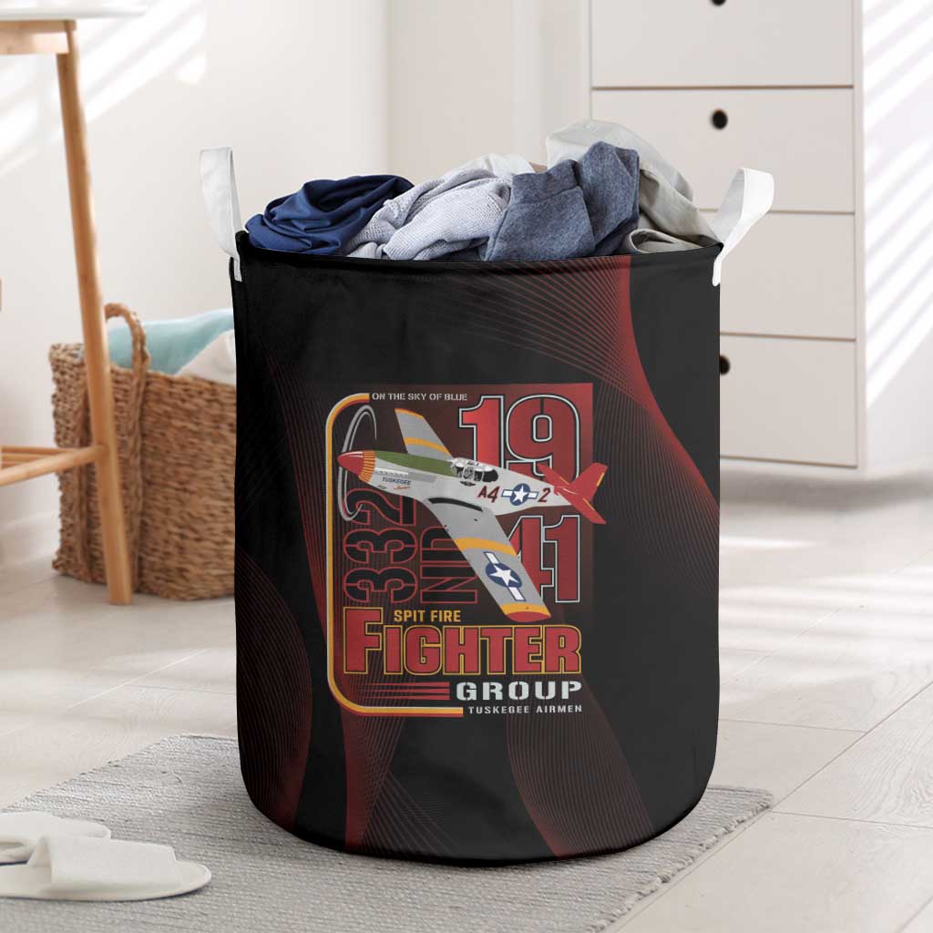 Tuskegee Airmen 332nd Fighter Group Laundry Basket Spit Fire - African Pride