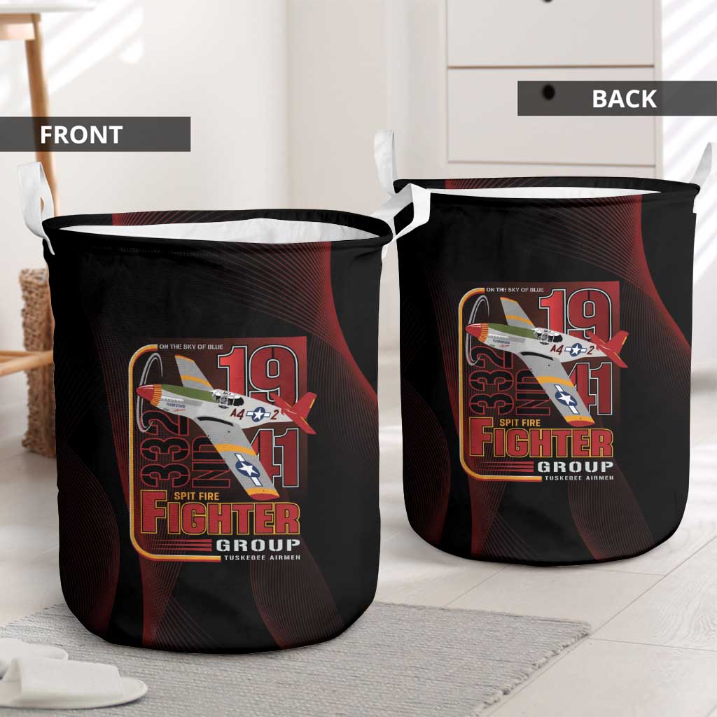 Tuskegee Airmen 332nd Fighter Group Laundry Basket Spit Fire - African Pride