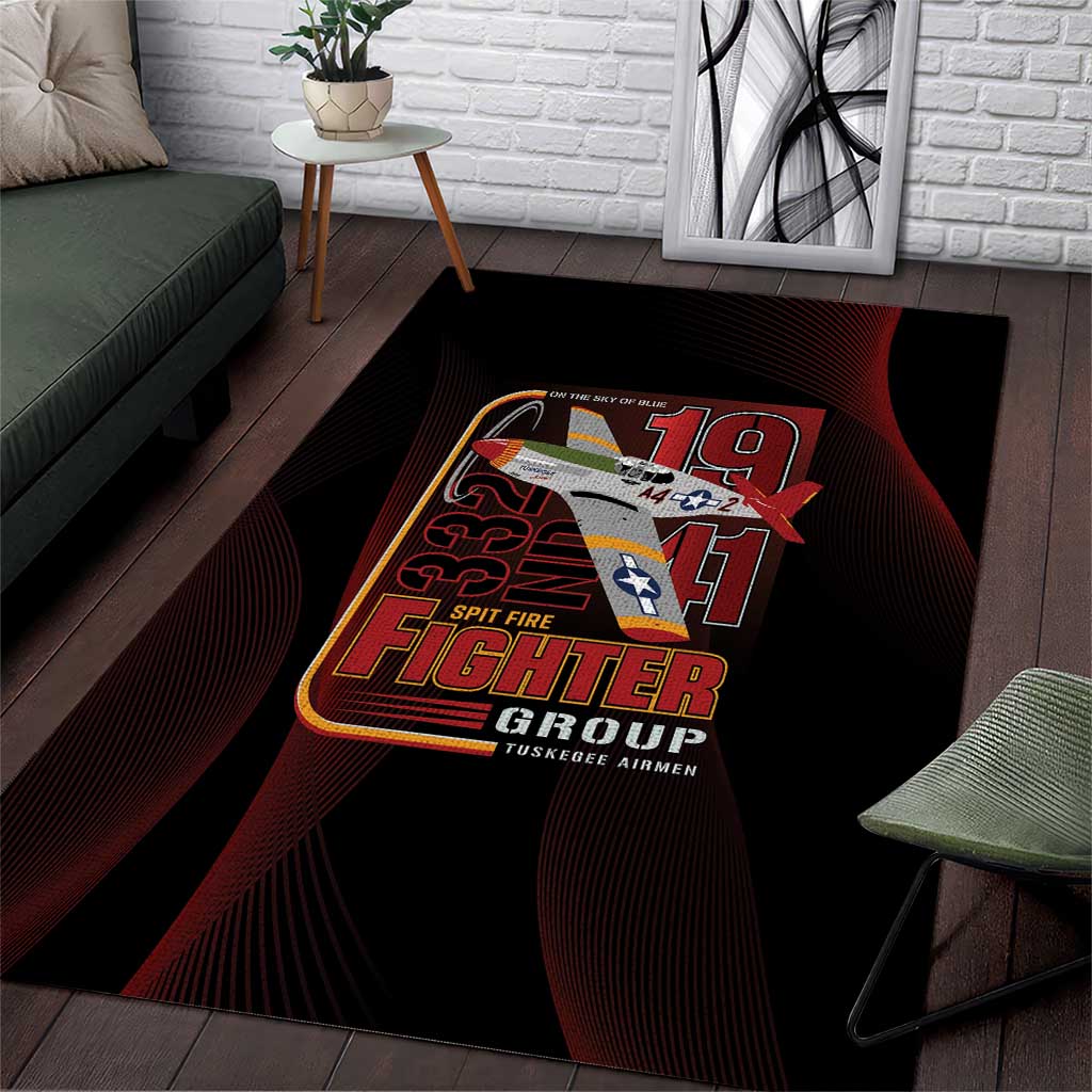 Tuskegee Airmen 332nd Fighter Group Area Rug Spit Fire - African Pride