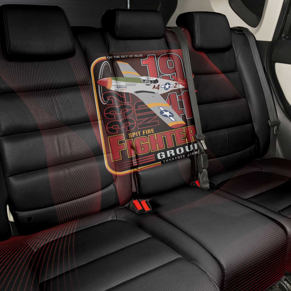 Tuskegee Airmen 332nd Fighter Group Back Car Seat Cover Spit Fire - African Pride