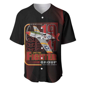 Tuskegee Airmen 332nd Fighter Group Baseball Jersey Spit Fire LT7