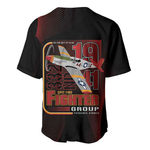Tuskegee Airmen 332nd Fighter Group Baseball Jersey Spit Fire LT7
