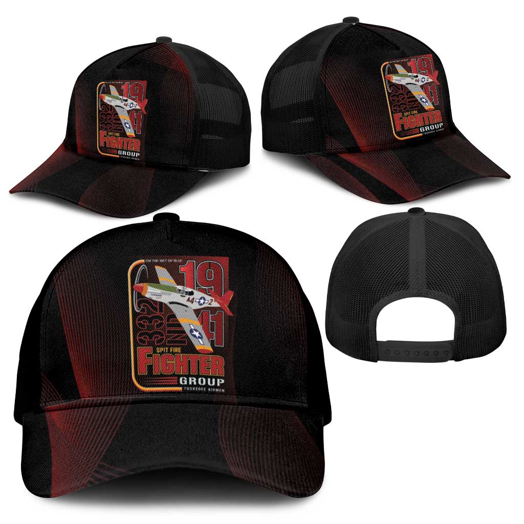 Tuskegee Airmen 332nd Fighter Group Baseball Net Cap WWII African American Heroes Spit Fire - African Pride