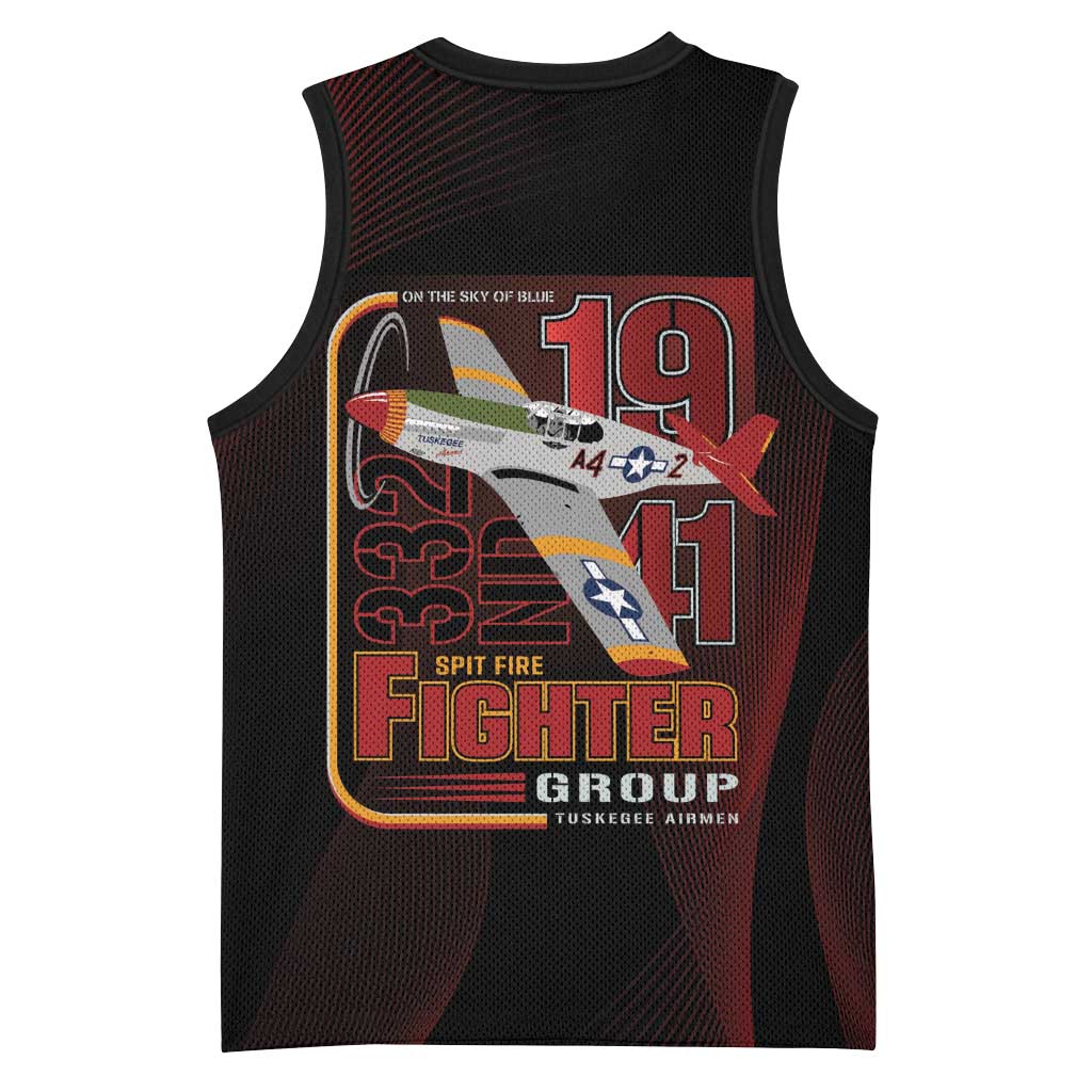 Tuskegee Airmen 332nd Fighter Group Basketball Jersey Spit Fire - African Pride