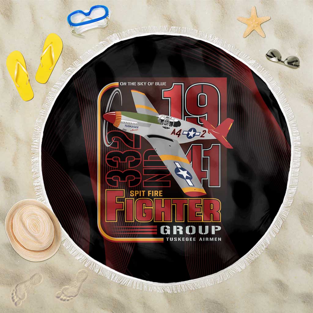 Tuskegee Airmen 332nd Fighter Group Beach Blanket Spit Fire - African Pride