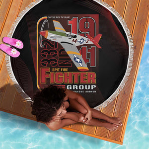 Tuskegee Airmen 332nd Fighter Group Beach Blanket Spit Fire - African Pride