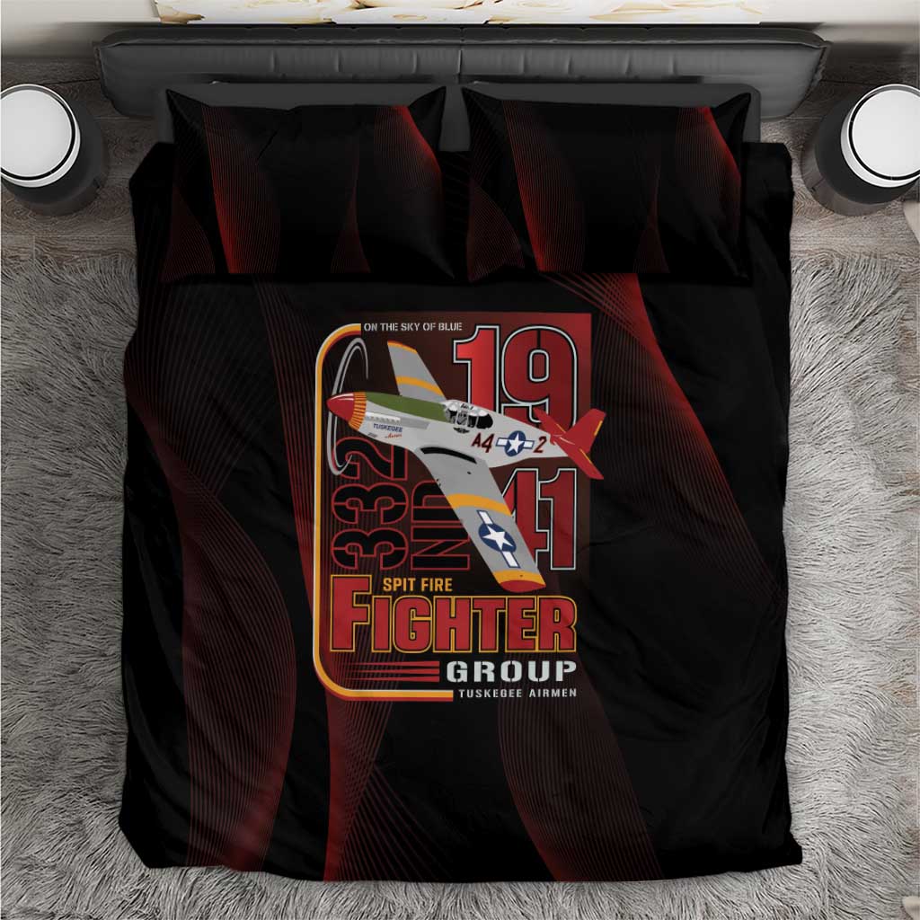 Tuskegee Airmen 332nd Fighter Group Bedding Set Spit Fire - African Pride