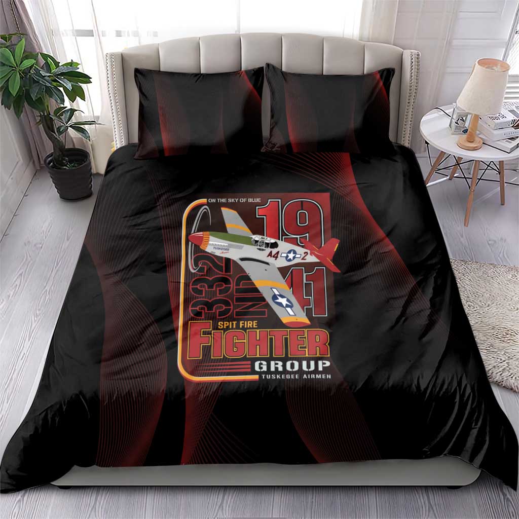 Tuskegee Airmen 332nd Fighter Group Bedding Set Spit Fire - African Pride
