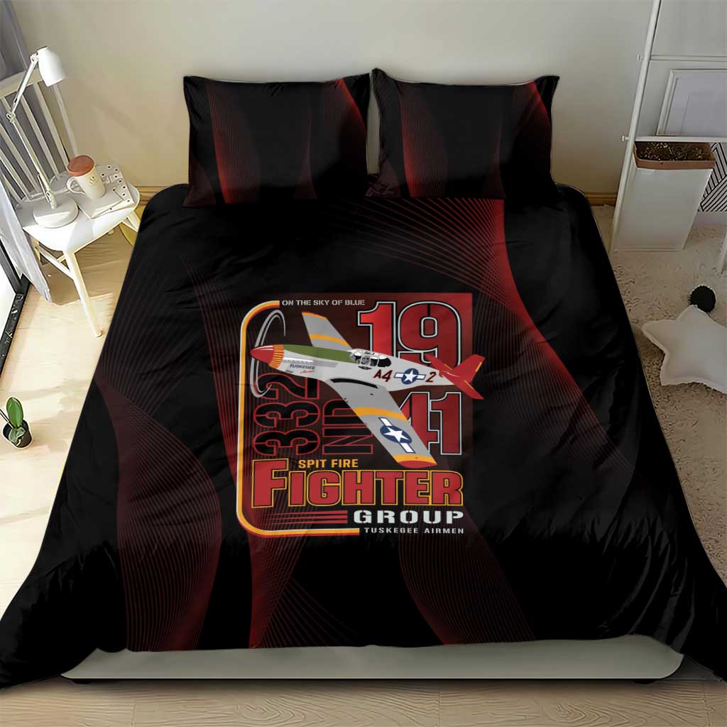 Tuskegee Airmen 332nd Fighter Group Bedding Set Spit Fire - African Pride
